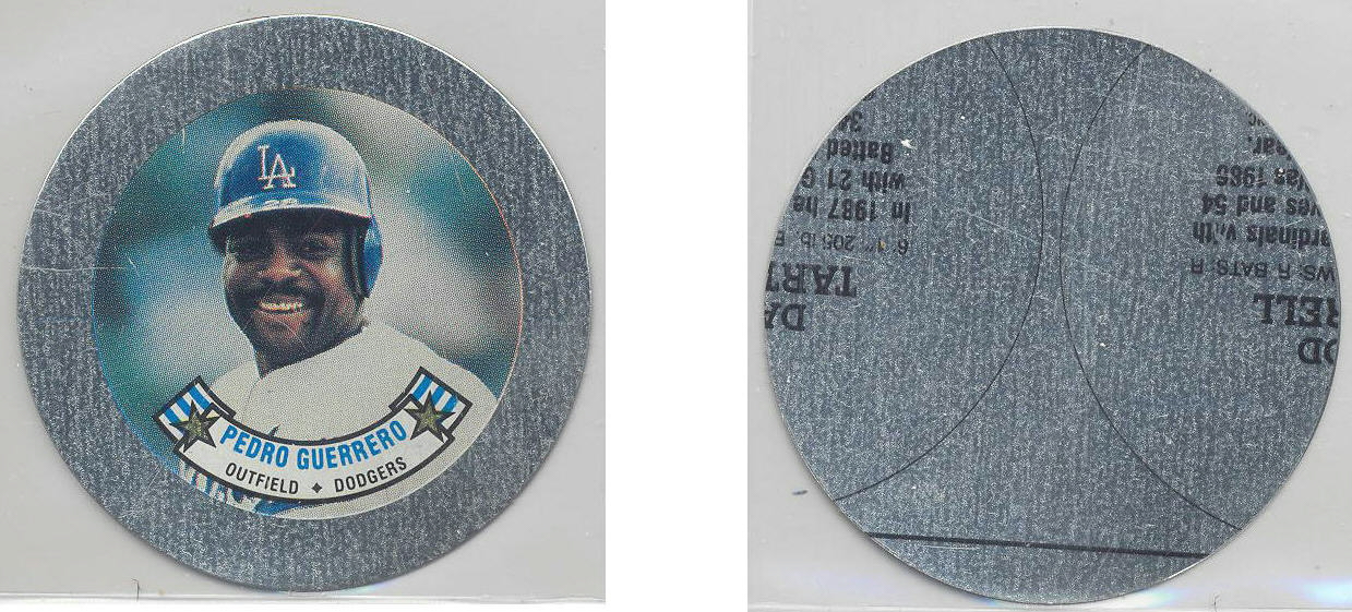 1988 Topps Baseball Coins Metal Proof Discs 043 Pedro Guerrero